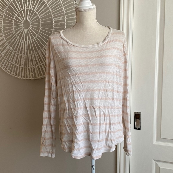 Joe Fresh - Soft Knit Long Sleeve White & Blush Pink Sweater​​​​​​​​ - Picture 1 of 7